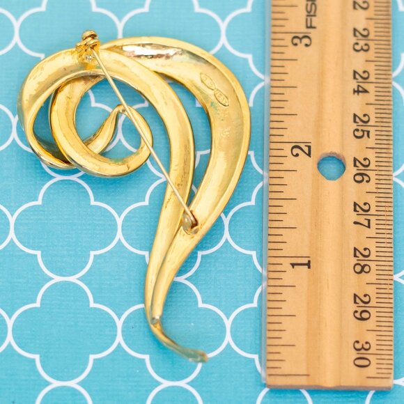 Vintage Golden Waves Brooch by Avon - R28 - Picture 2 of 2